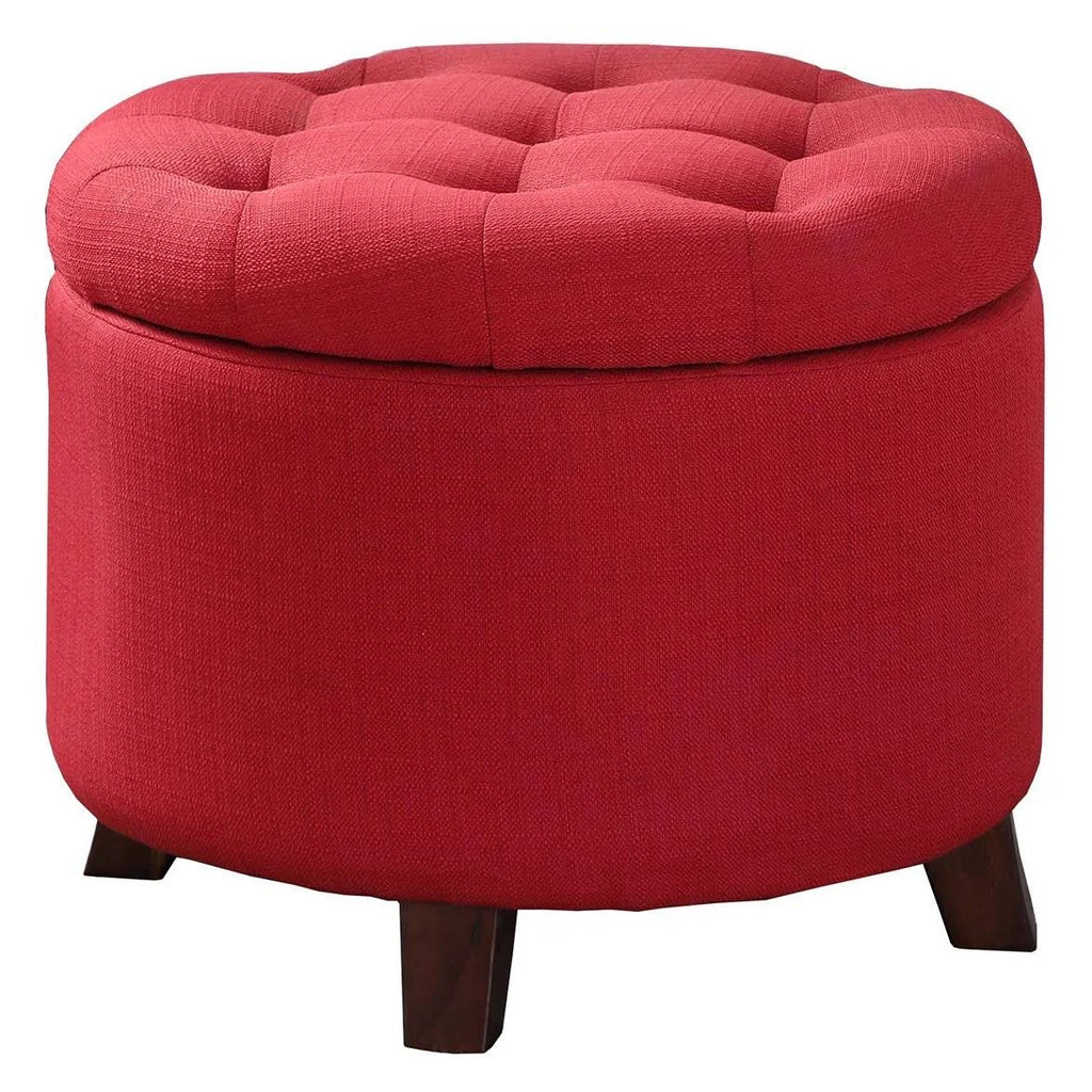 Red Tufted Storage Ottoman with Legs Z262418