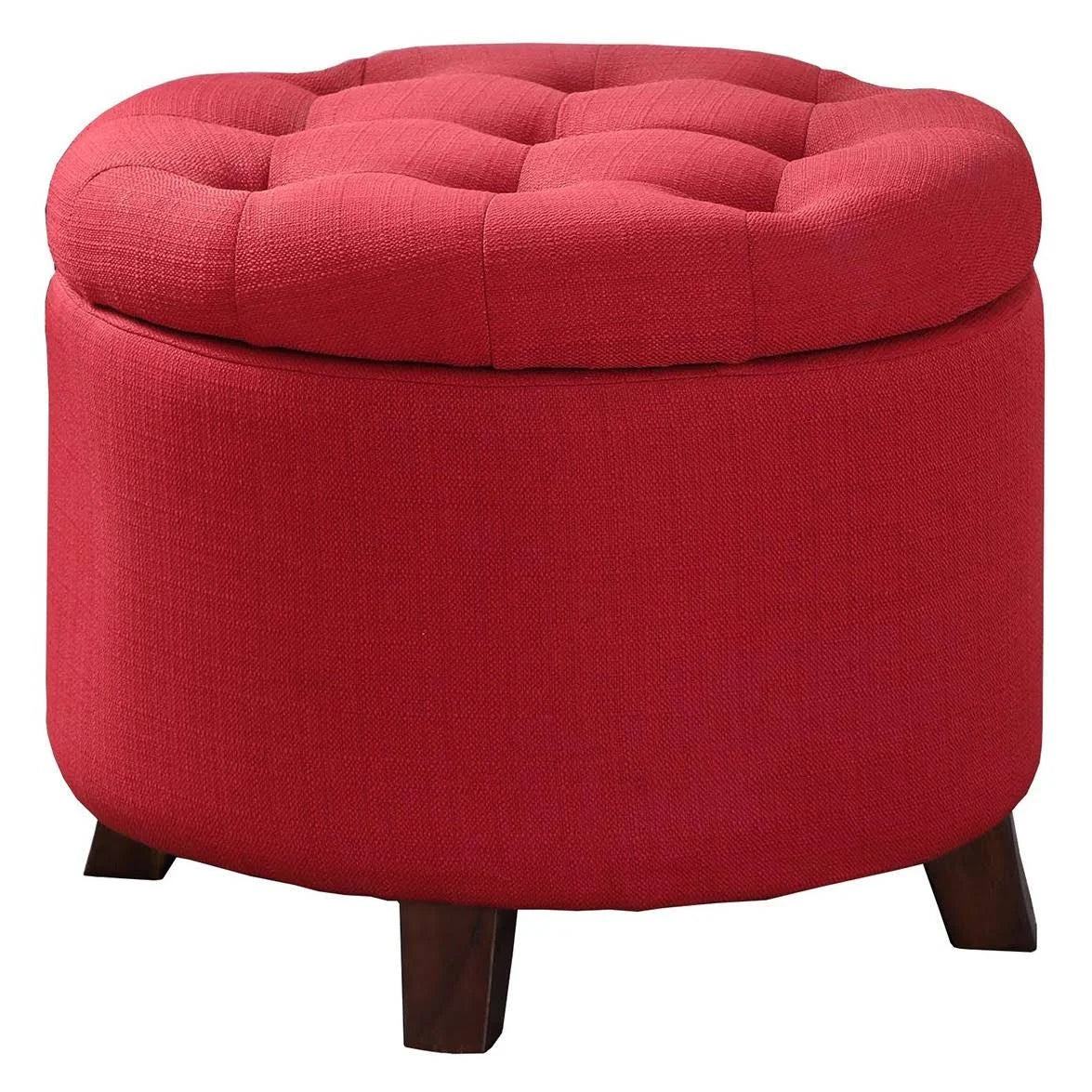 Red Tufted Storage Ottoman with Legs Z262418