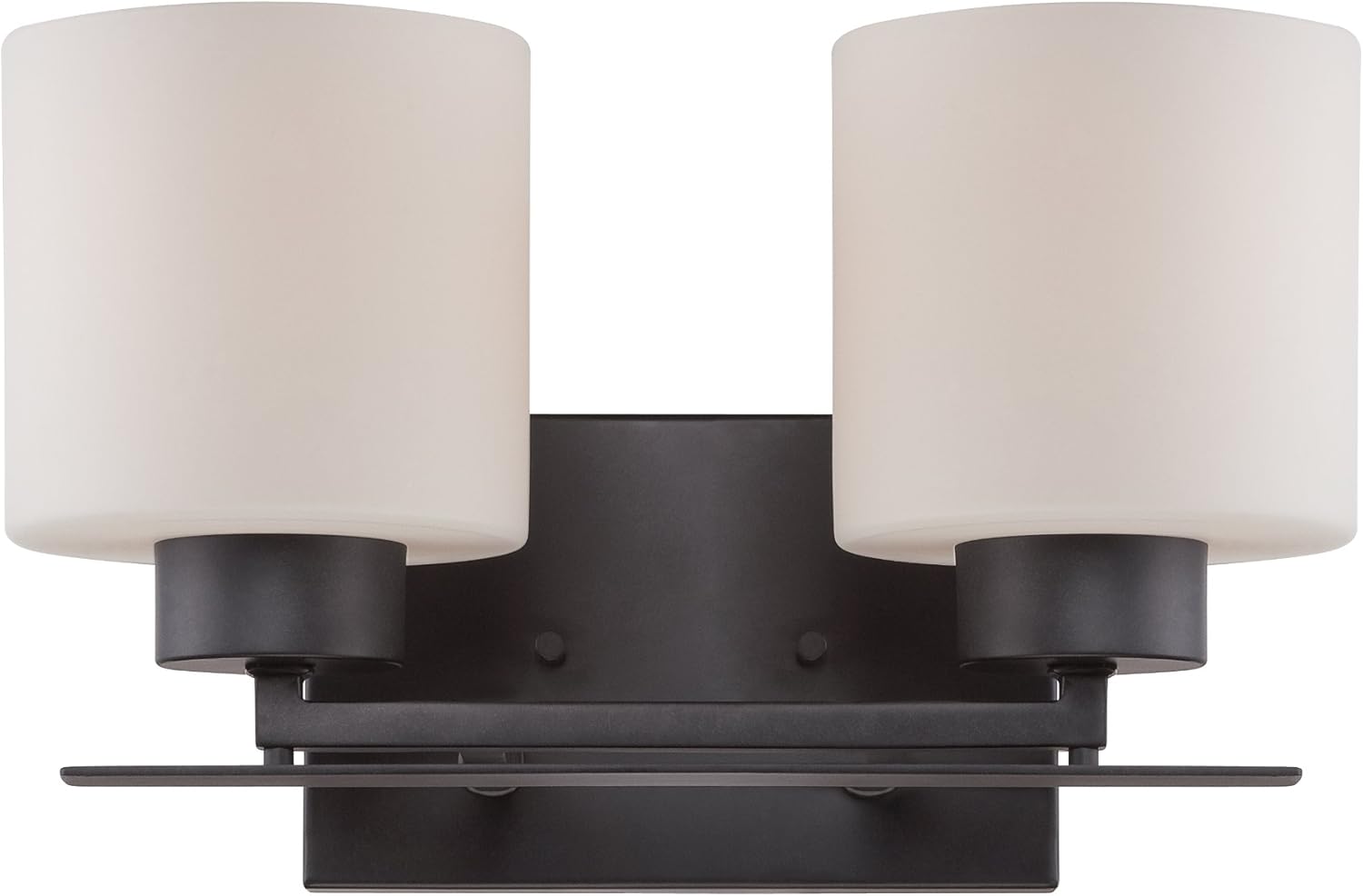 Two Light Vanity with Etched Opal Glass Polished Nickel Fixture O693