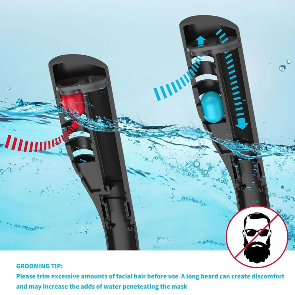 Snorkeling Self Contained Underwater Breathing Apparatus Double Tube Silicone Diving R6832