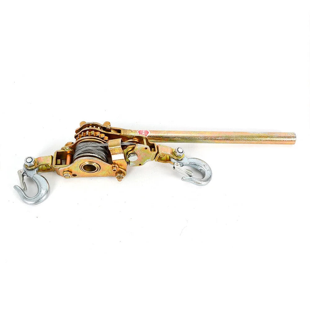 Cable Hoist Come Along Heavy Duty Hand Power Cable Puller 2 Ton Double Hooks S418