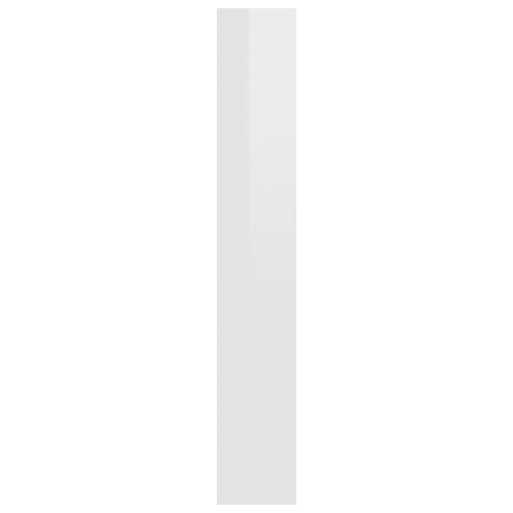 5-Tier High Gloss White Chipboard Book Cabinet M6425