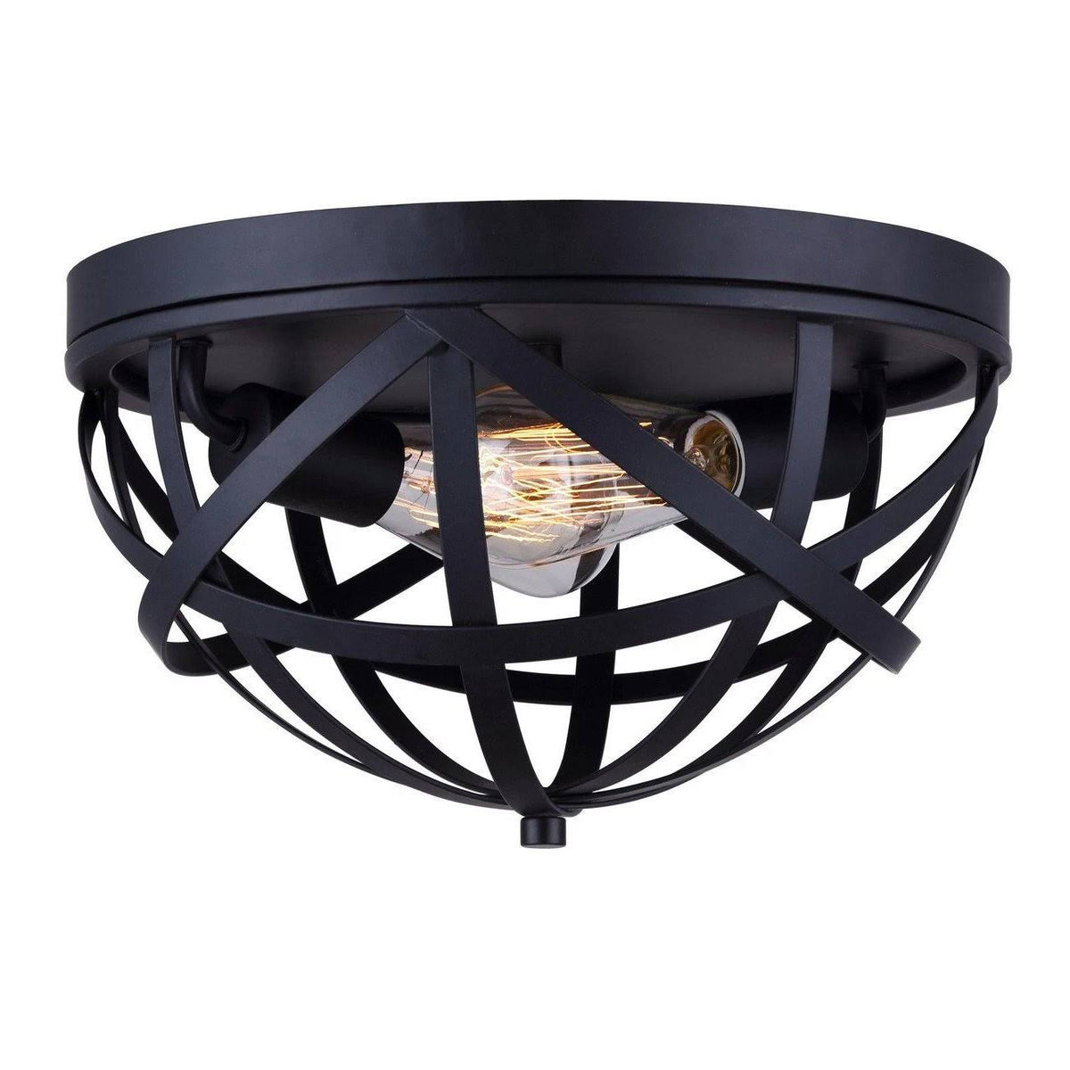 2 Light Flush Mount Black R8890