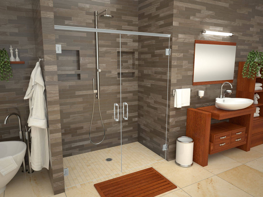 Polished Chrome Rectangular Barrier Free Shower Base with Center Drain T14226