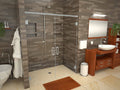 Polished Chrome Rectangular Barrier Free Shower Base with Center Drain T14226