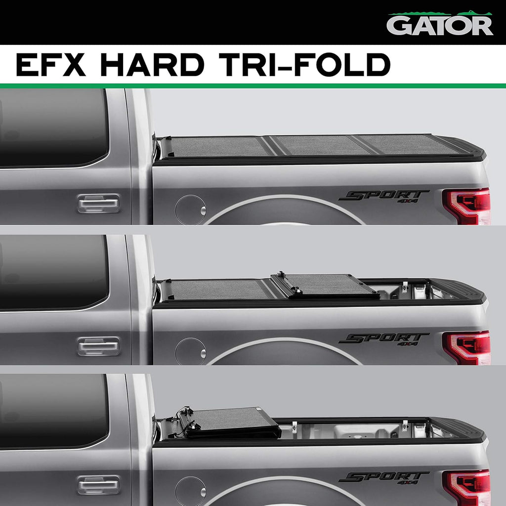 Hard Tri-Fold Truck Bed Tonneau Cover for Ford F-150 6' 7" Bed Q649281