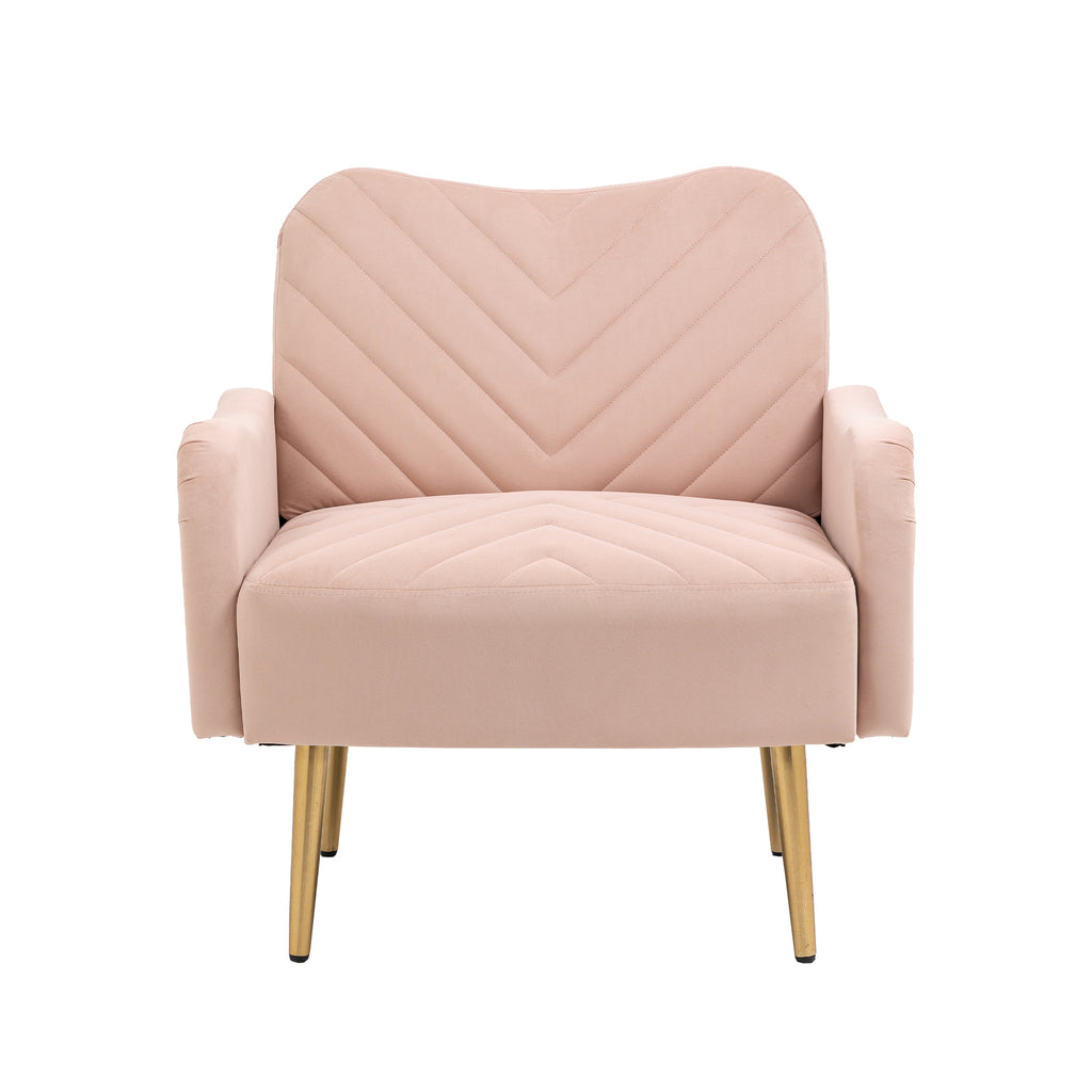 Velvet Single Sofa Chair with Rose Golden Metal Legs Q620