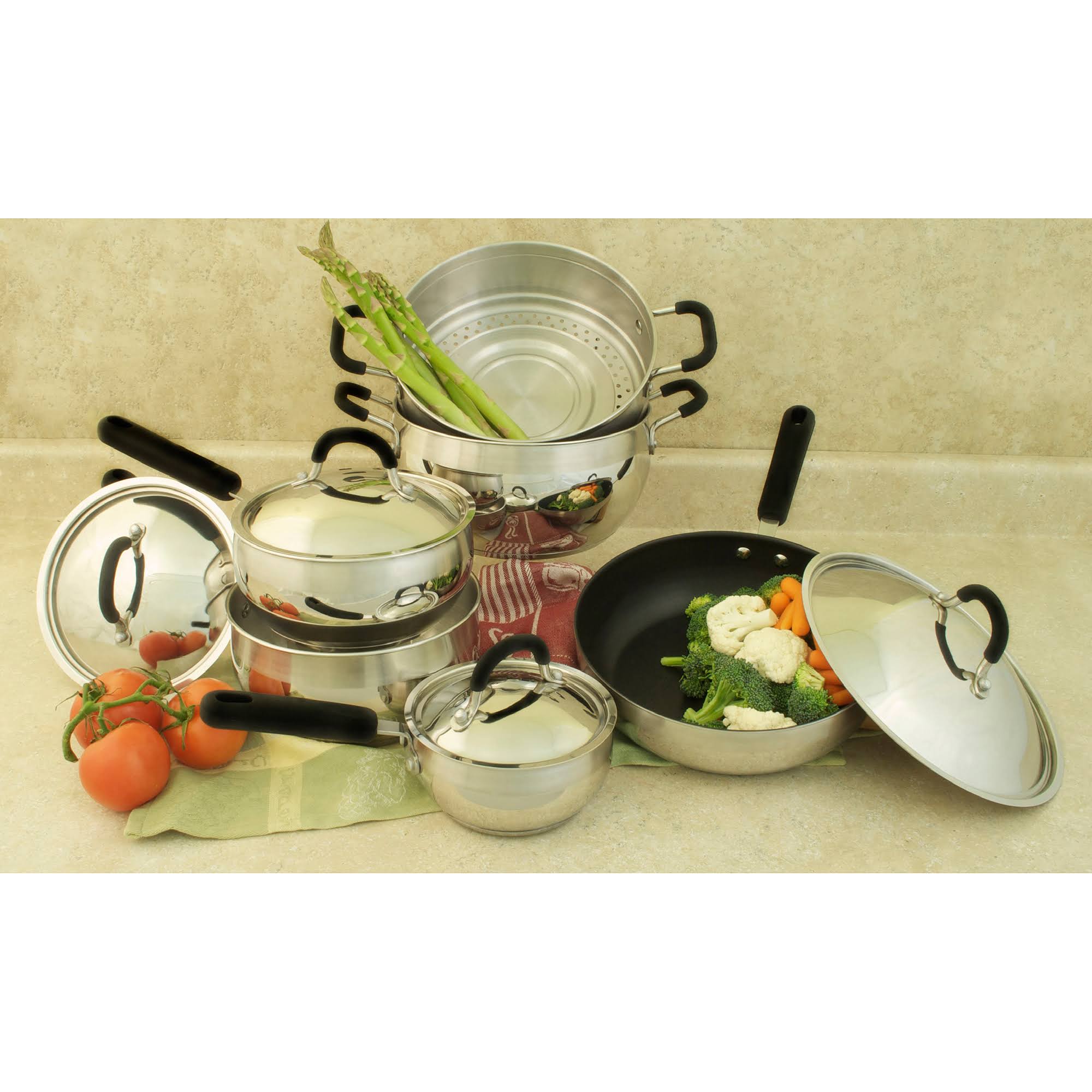 10 PC Stainless Steel Cookware Set E423