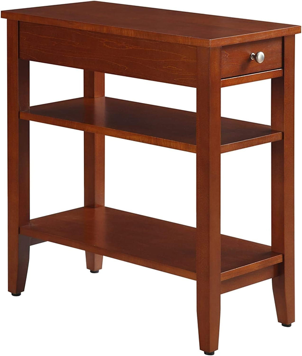 Black Three Tier End Table with Drawer Y799
