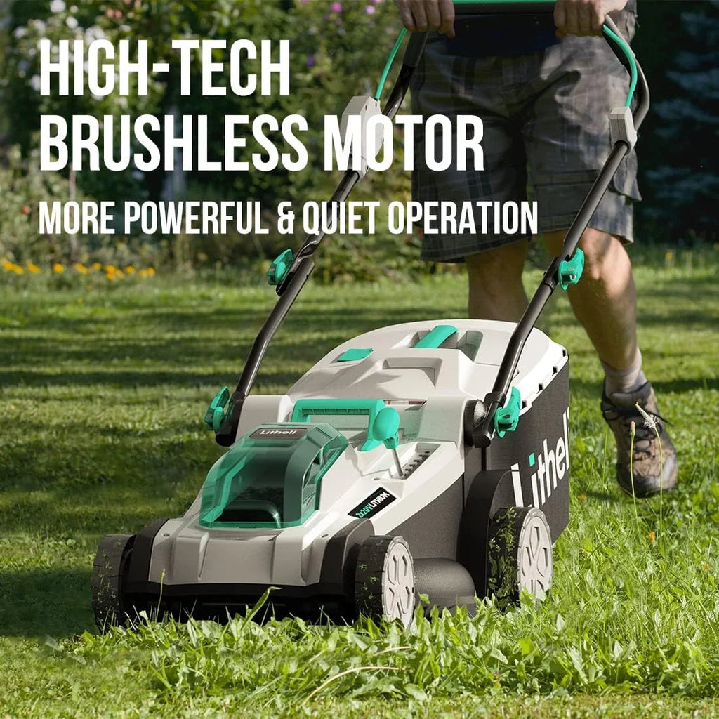17" Cordless Lawn Mower with Brushless Motor, 2*4.0Ah Battery & Charger D329