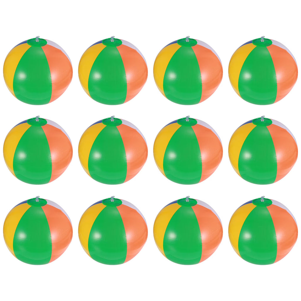 12 Pcs Inflatable Beach Balls Pool Toys W45171