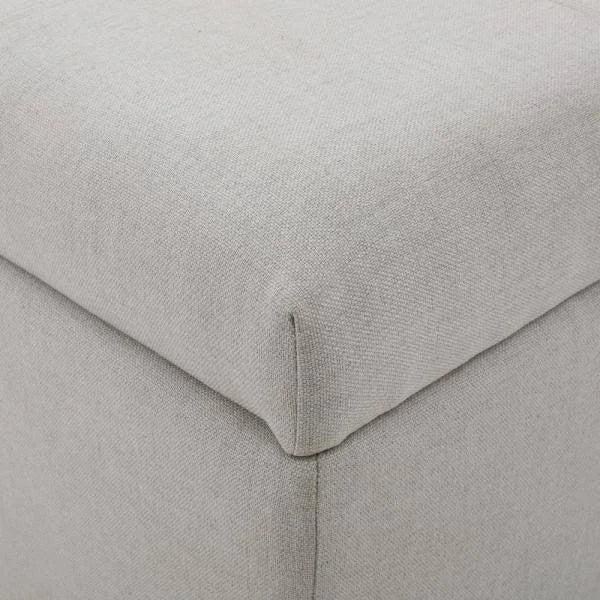 Light Gray Fabric Storage Ottoman O19698