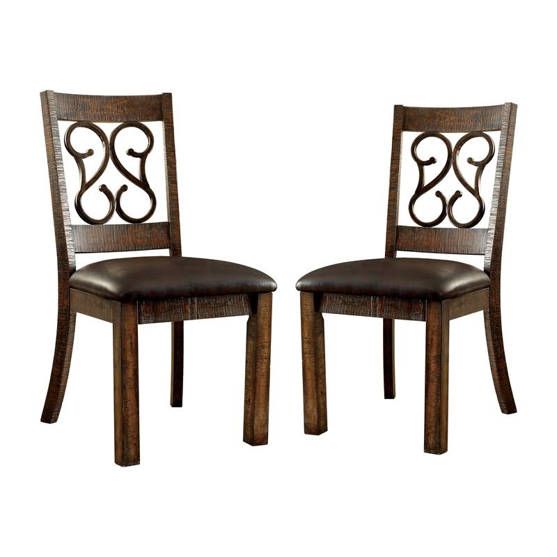 Faux Leather Dining Chair in Walnut (Set of 2) L69528