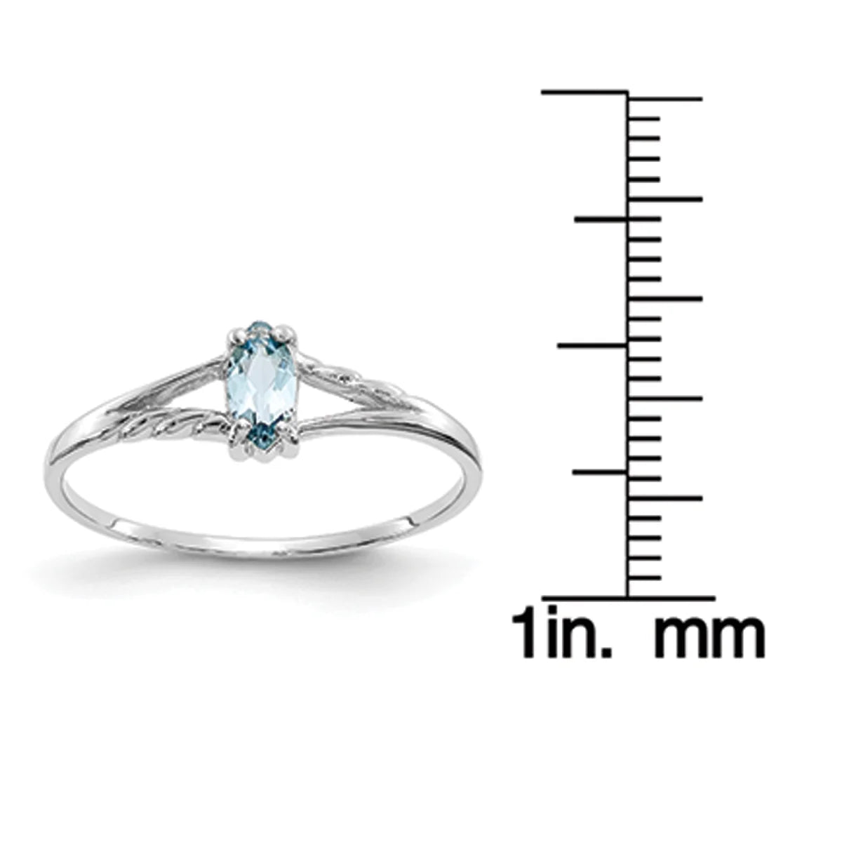 10 Karat White Gold Aquamarine Ring J7564
