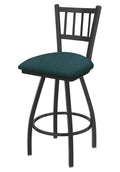 Swivel Extra Tall Bar Stool with Pewter Finish and Graph Tidal Seat W511648
