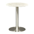 White Marble Brushed Stainless Steel Side Table F941864