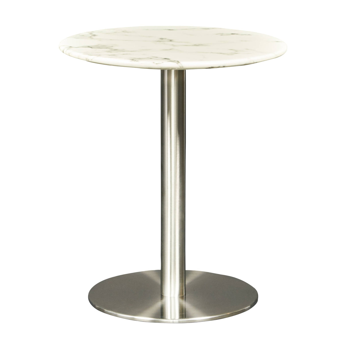White Marble Brushed Stainless Steel Side Table F941864
