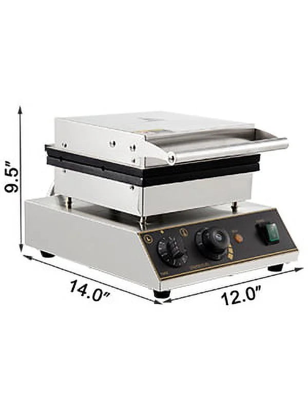 1750W Electric Nonstick Round Waffle Maker Stainless Steel 110V U8378