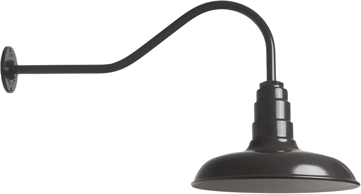 14 Inch Shade and 23 Inch Gooseneck Dark Bronze Steel Shade D6212