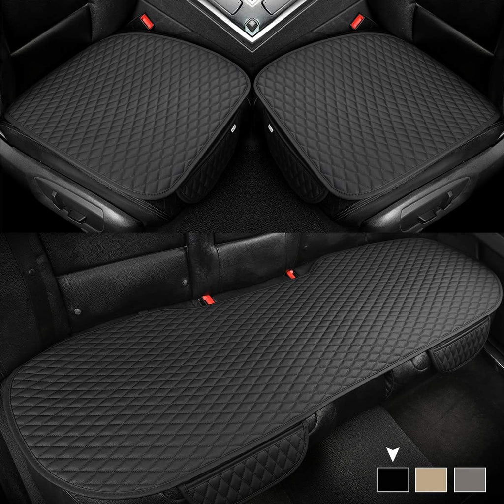 Beige Pu Leather Car Seat Bottom Covers, Pack of 2 C95239