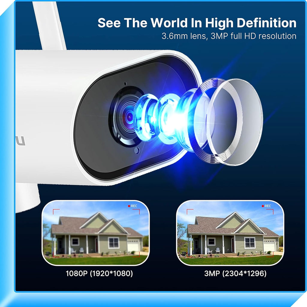 8CH 2K Wireless Security Camera System, 4pcs 180° View Cameras, 1TB Hard Drive W4250