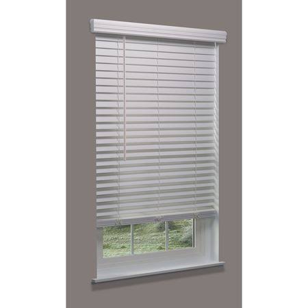 Cordless Faux Wood Blind, White, 64-1/2x22w x 6 V70456