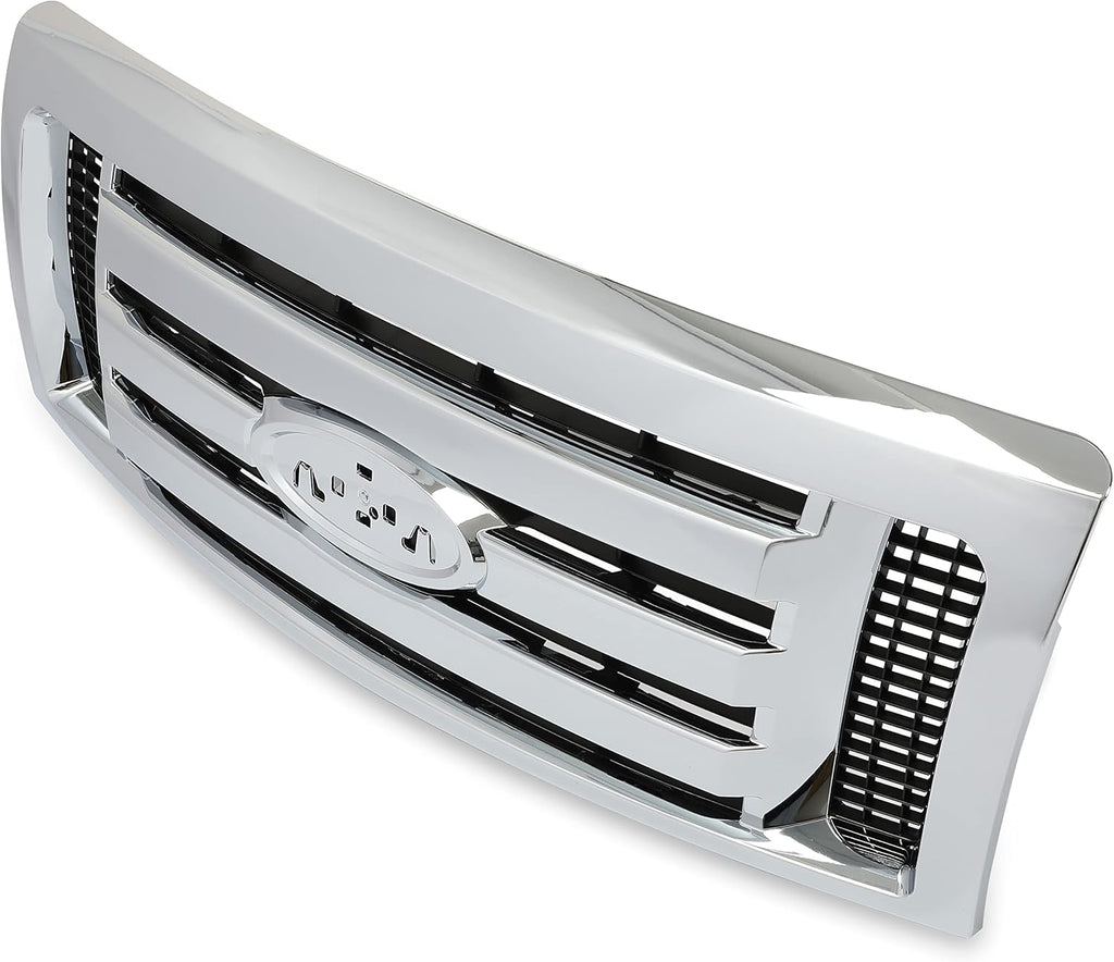 Chrome Silvery Shell and Black Front Bumper Grille Assembly Pack of 2 I528