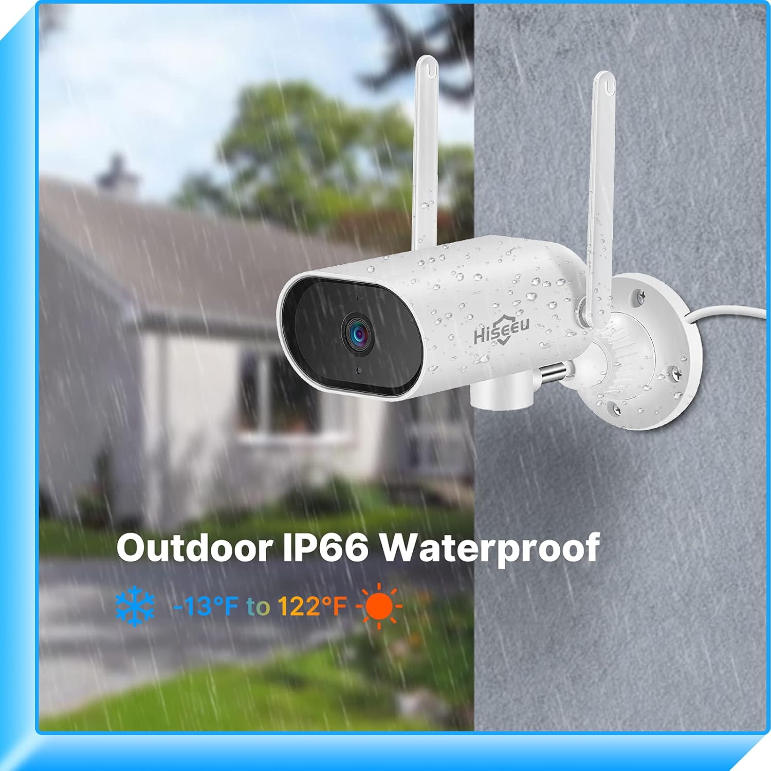 8CH 2K Wireless Security Camera System, 4pcs 180° View Cameras, 1TB Hard Drive W4250