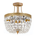 3 Light Clear Spectra Brass Ceiling Mount H211