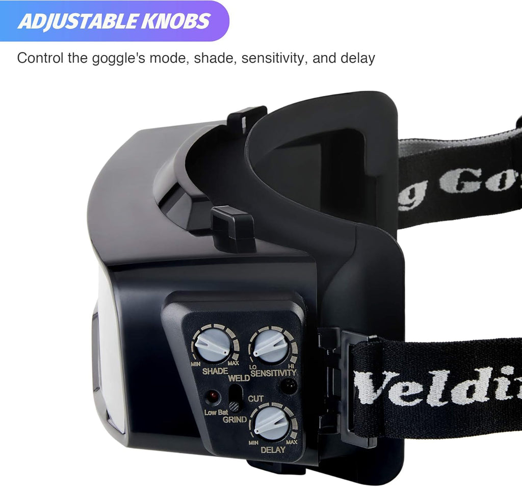 Auto Darkening Welding Goggles with Face Shield, Black Pack of 2 F325148