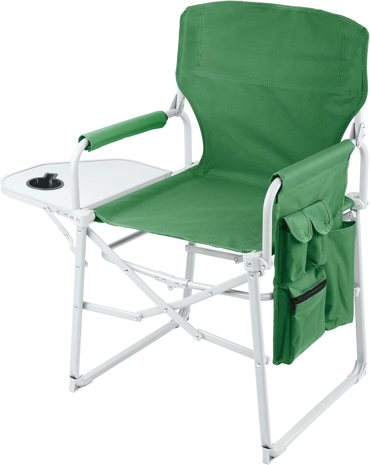 Steel Frame Director’s Chair with Attached Table Lightweight Folding Outdoor Chair C26523