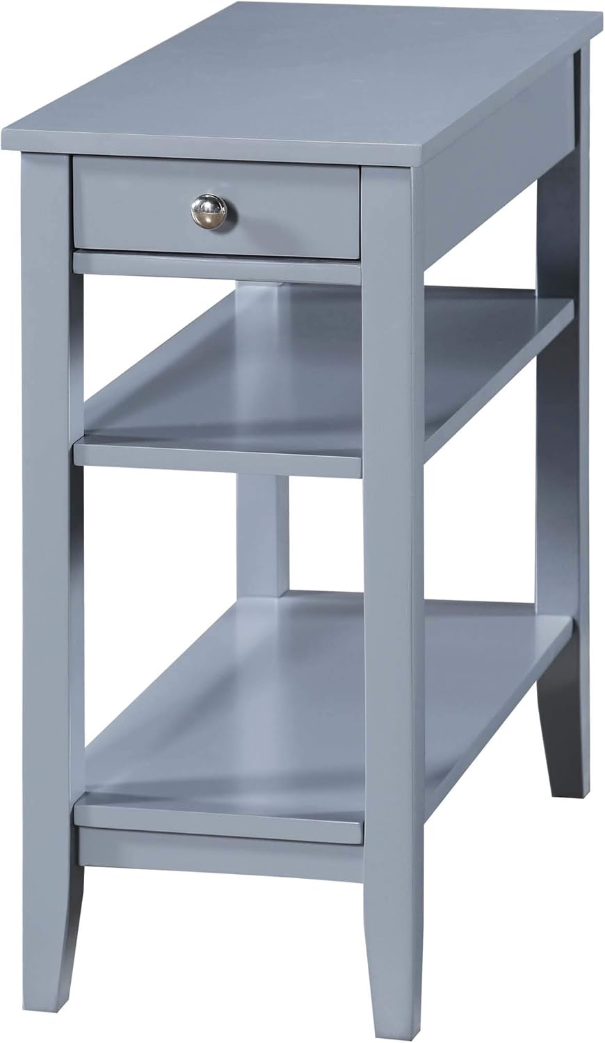Black Three Tier End Table with Drawer Y799