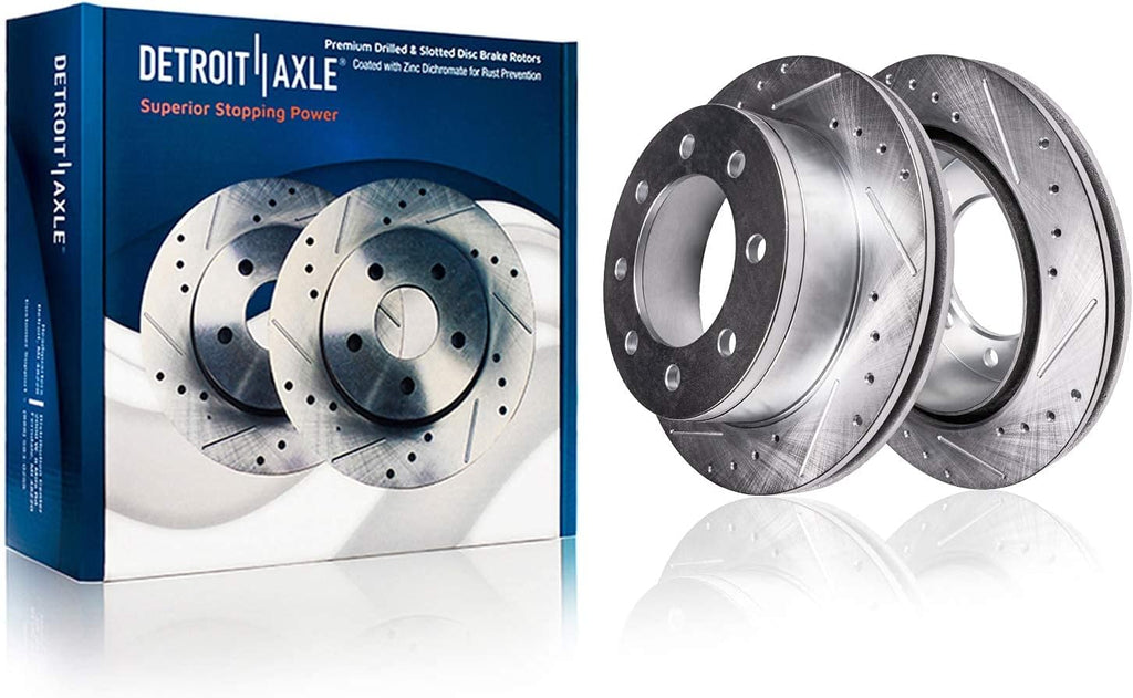 Drilled and Slotted Rotors with Brake Pads 6pc Set B900134