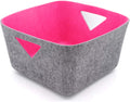 Turquoise Large Felt Storage Basket with Handles L3660