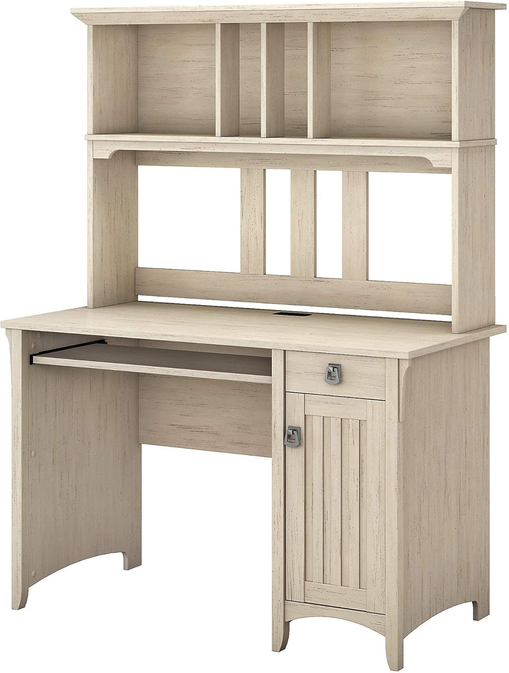 Small Computer Desk with Hutch, Cape Cod Gray G93647