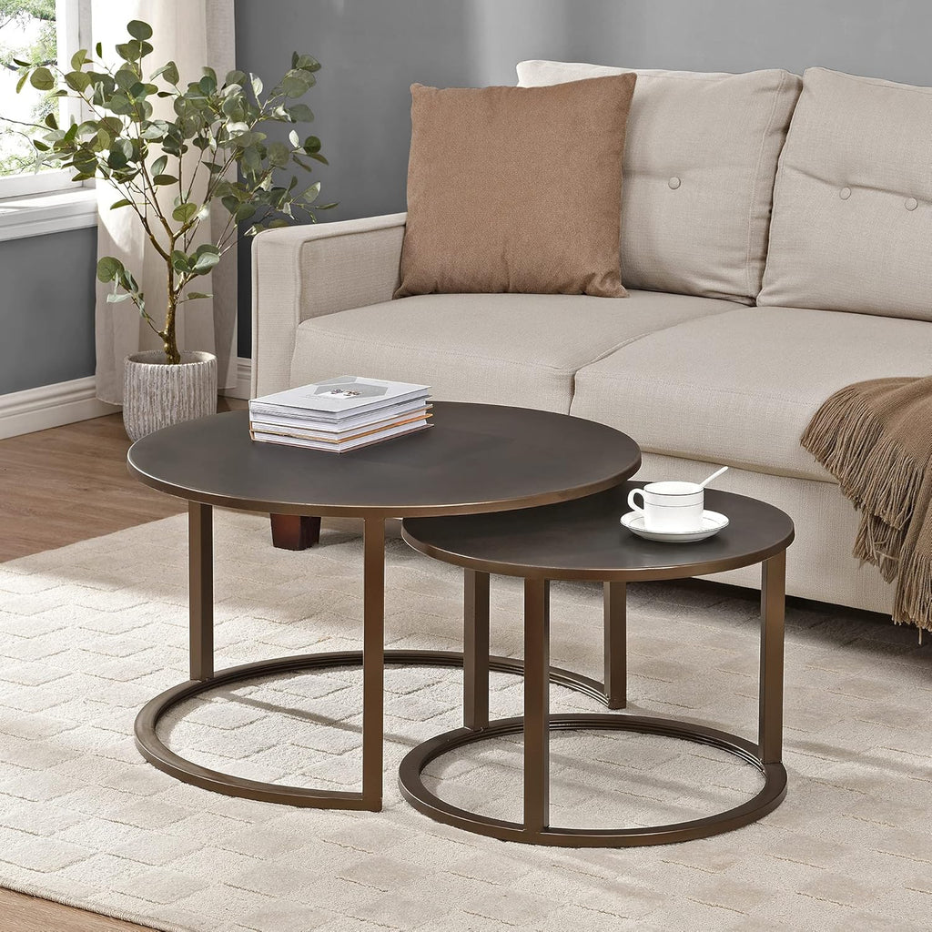 Silver Nesting Coffee Table 2-Piece Set V837