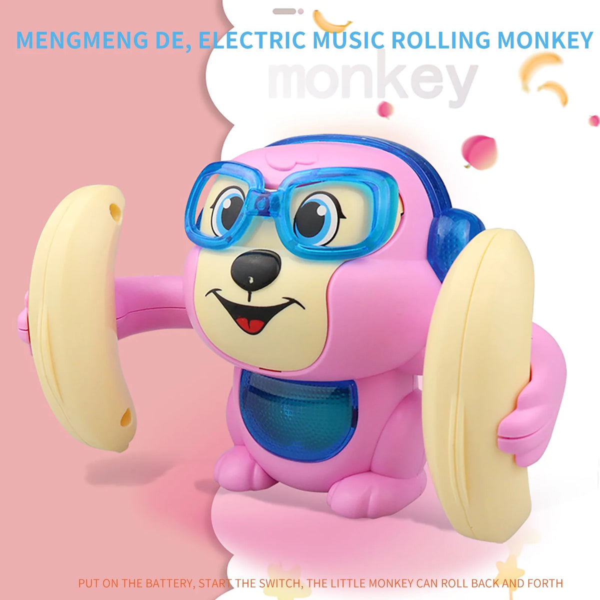 Pink Electric Rolling Monkey Toy R2570