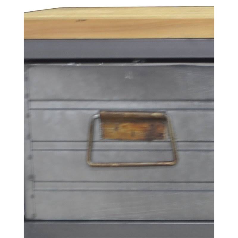 Gray and Brown Accent Cabinet with Solid Wood Top G659768