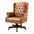 Camel Swivel Executive Chair with Nailhead Trim S6855
