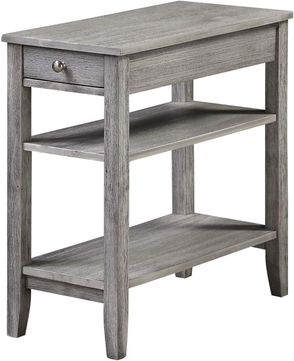Black Three Tier End Table with Drawer Y799