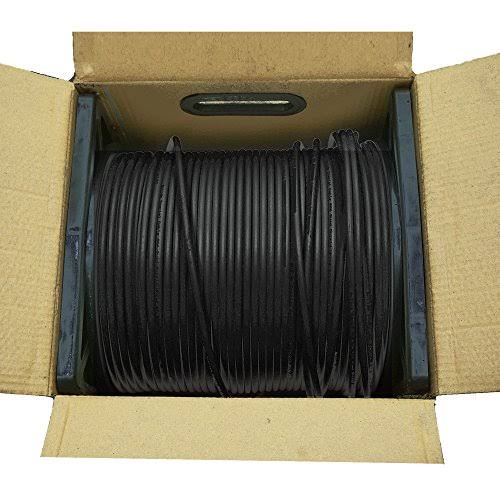 RG6 18AWG Quad Shielded Coaxial Cable, Black, 1000 ft S462223