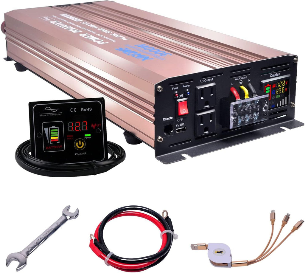 4000 Watts Pure Sine Wave Power Inverter with Remote Control and LED Display I10812