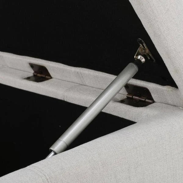 Light Gray Fabric Storage Ottoman O19698