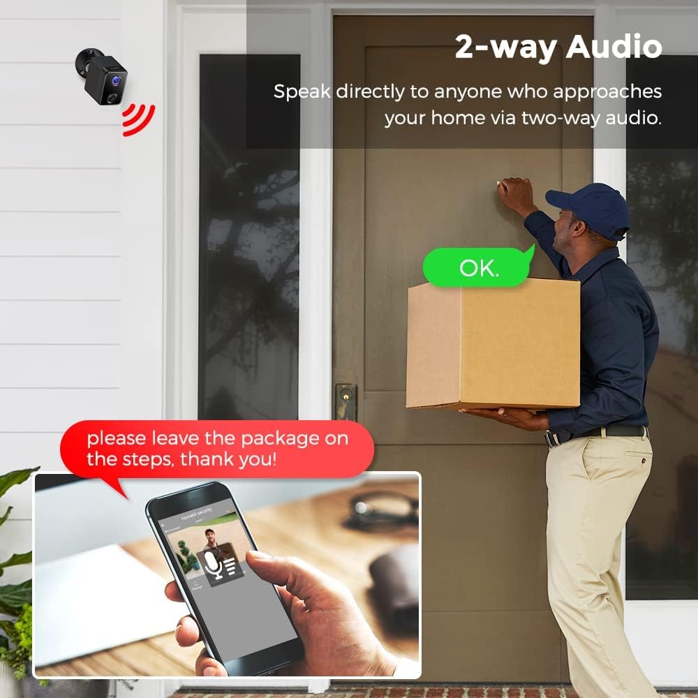 Wireless Security Camera with 1080P HD Night Vision and 2-Way Audio A267207