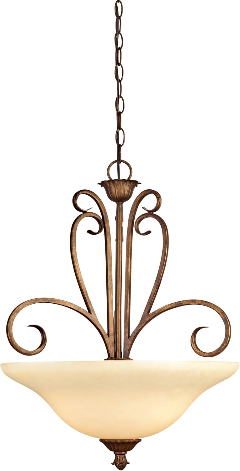 Ebony Gold Finish Three-Light Interior Pendant I425