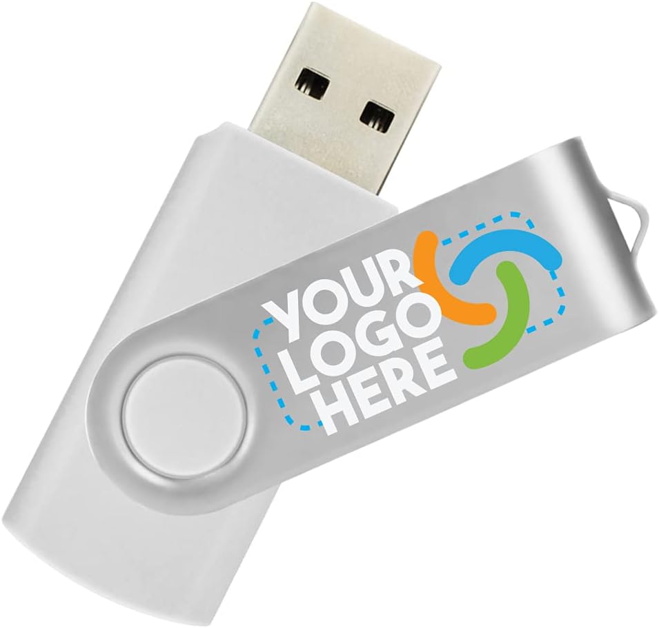 Blue Body/Silver Clip 500 Pack Custom USB Flash Drives G89608