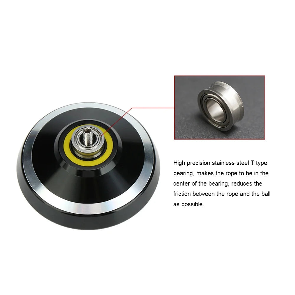 Black Aluminum Alloy Yo-yo with Spinning String C355