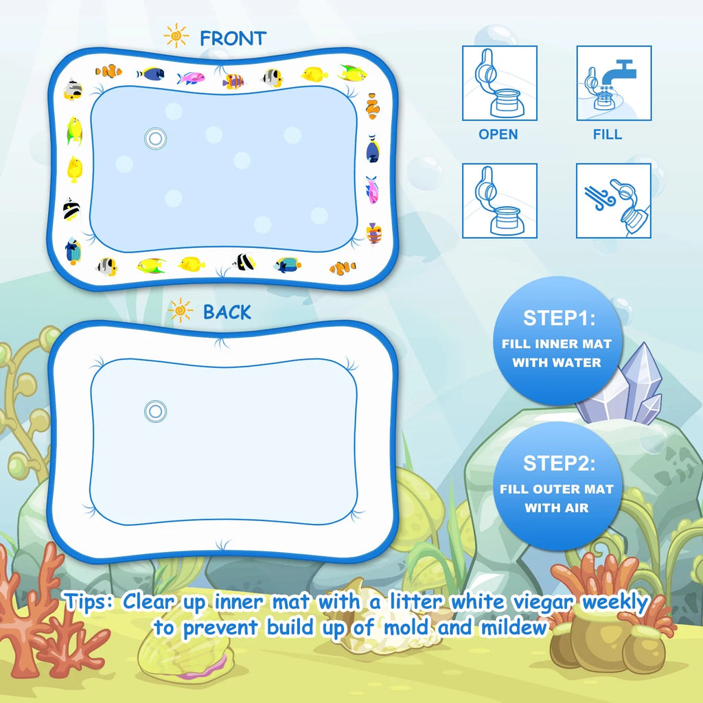 Tummy Time Baby Water Play Mat Toys for Infant Early Development Activity Centers A970