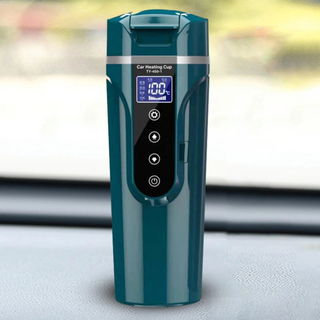 450ml 24V/12V Electric Travel Kettle Thermal Insulation Portable Cup Dark Green I407
