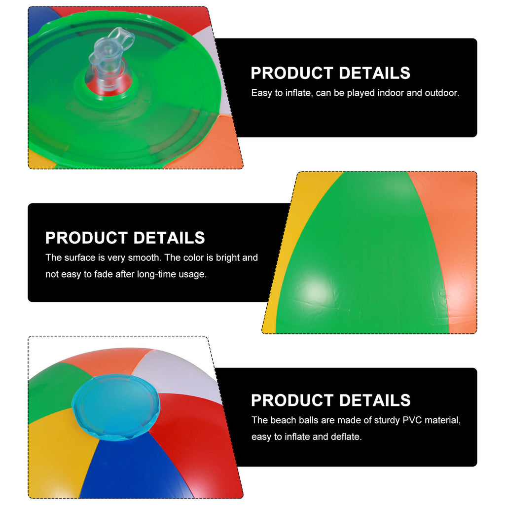 12 Pcs Inflatable Beach Balls Pool Toys W45171